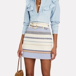 INTERMIX Blue and Cream Mini Skirt